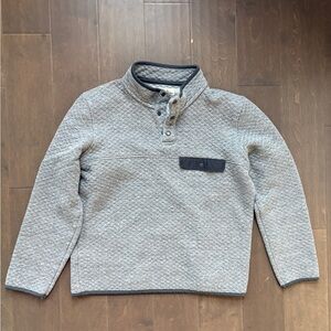 Gray Quilted Men's Pullover Sweater